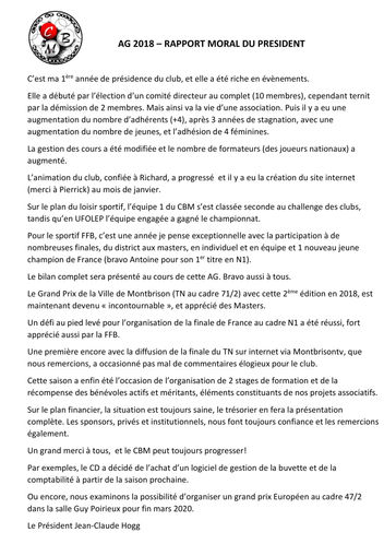 Assemblée Générale 2018