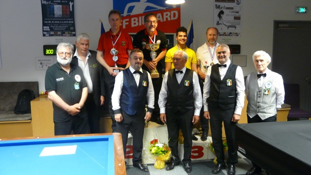 Le podium et les arbitres