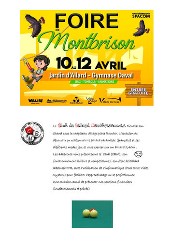 Le CBM à la foire de Montbrison