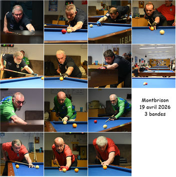 Résultat journée du 19 avril. Eliminatoires Ligue retour Equipes 3 Bandes Fédérale 5