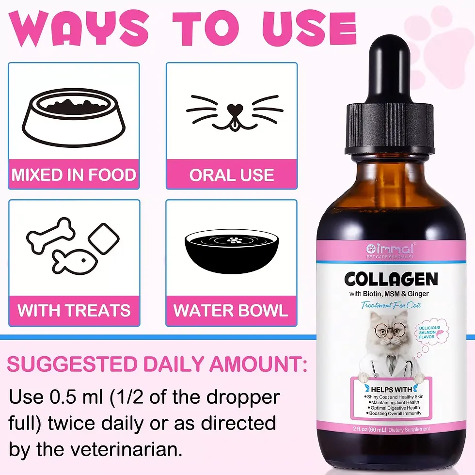 Thumbnail: Liquid Collagen for Cats - Hip and Joint Support with MSM, Ginger - Boost Immuni