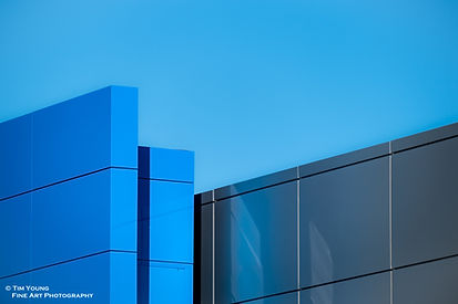 blue and greay facade