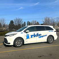 A van parked in a parking lot.