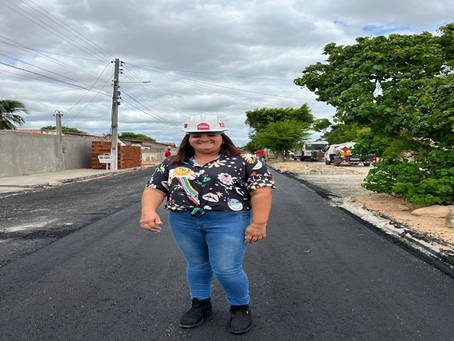 Ziane Costa acompanha início da pavimentação asfáltica do Distrito Jardim Cordeiro
