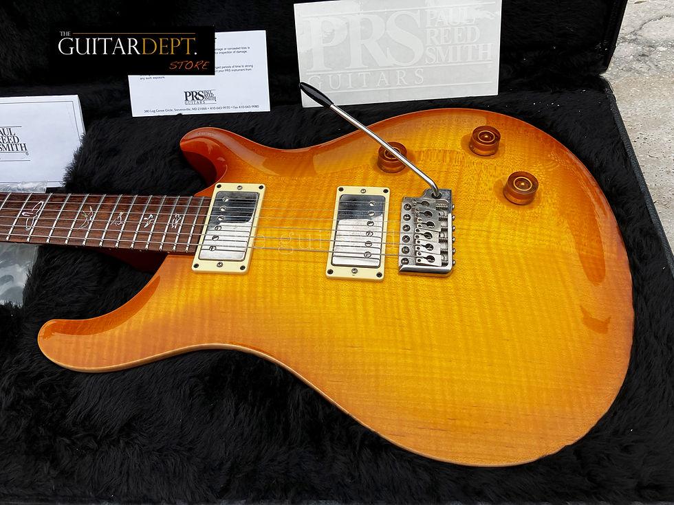 Thumbnail: ♚MINT♚2009 PRS Custom 22♚TREM♚Dragon II's♚LEMONBURST !♚ HOLLOW BIRDS ♚7.4 LBS♚24
