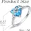 Thumbnail: Women 925 Sterling Silver Heart Knot Ring with Blue Gemstone Center & Diamond Ac