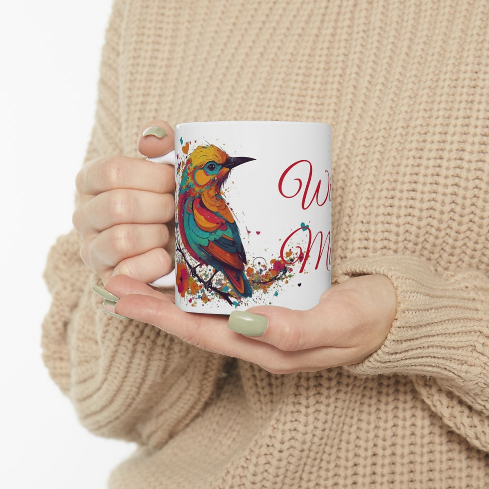 Thumbnail: Ceramic Mug 11oz, text: Wings Up, Mugs Up!