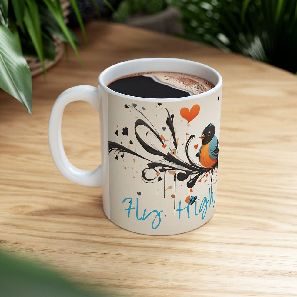 Thumbnail: Ceramic Mug 11oz, "Fly High, Stay Free"