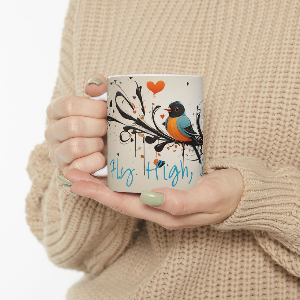 Thumbnail: Ceramic Mug 11oz, "Fly High, Stay Free"