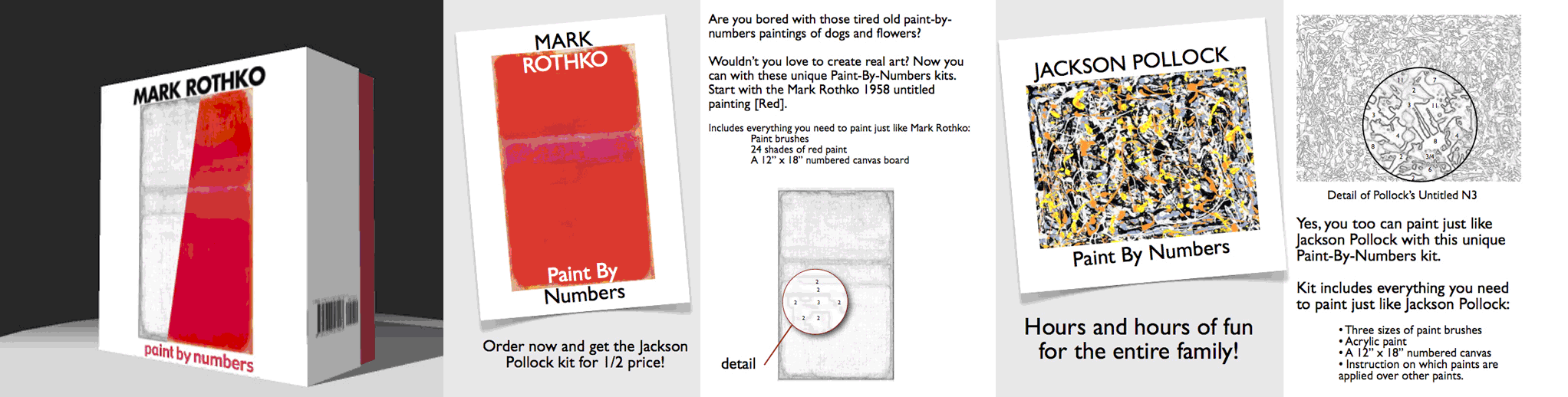 Rothko and Pollock Paint-By-Numbers Kits