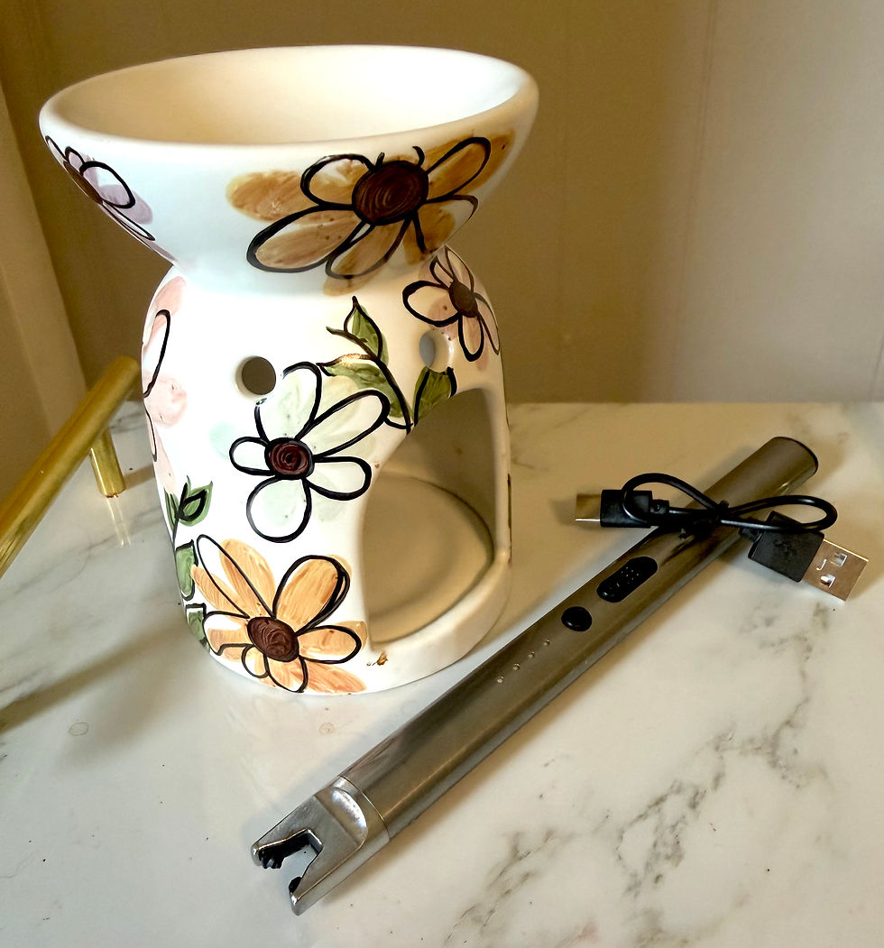 Thumbnail: (Hand Drawn) Muted Florals Wax Warmer (Electric Lighter is extra)