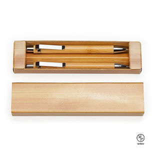 SET DE BOLÍGRAFO Y PORTAMINAS DE BAMBÚ