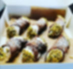 cannoli ricotta chocolat, pistache
