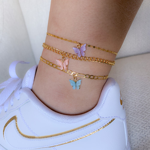 "Mariposa" Colorful Butterfly Anklet Precious by Kate