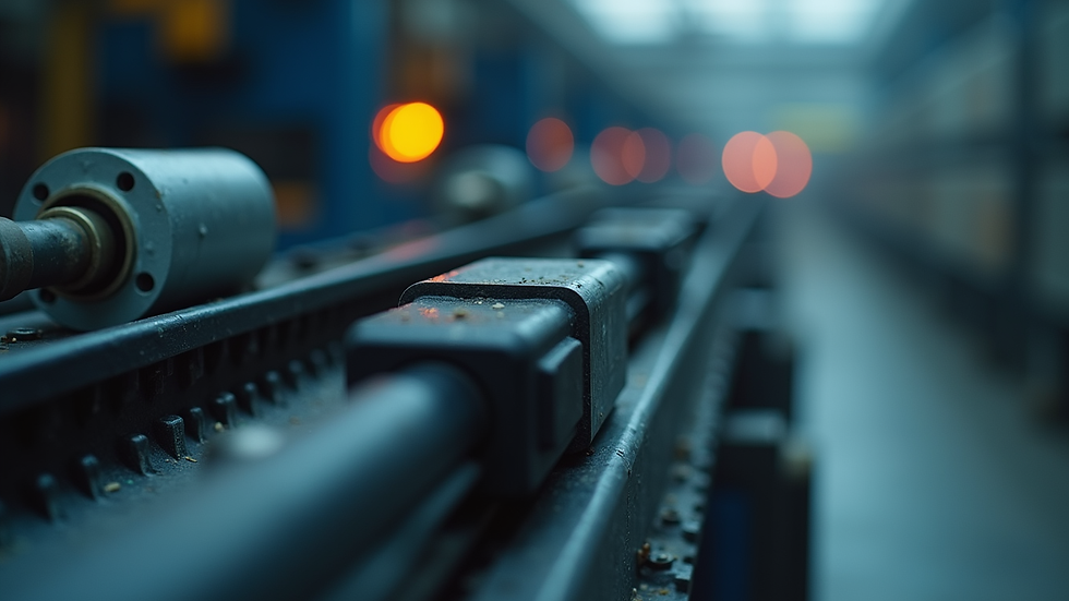 Close-up view of an industrial IoT sensor attached to machinery
