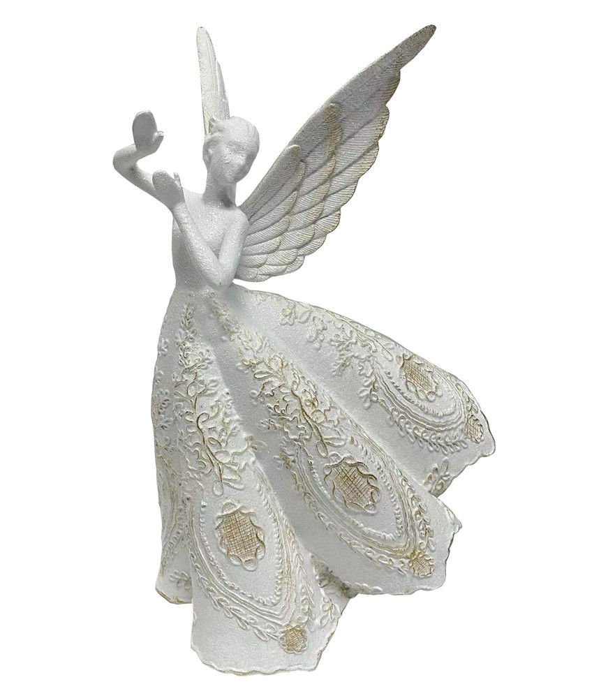 Miniatura: ANJO DECORATIVO RESINA (BRANCO/DOURADO)   - 1UN
