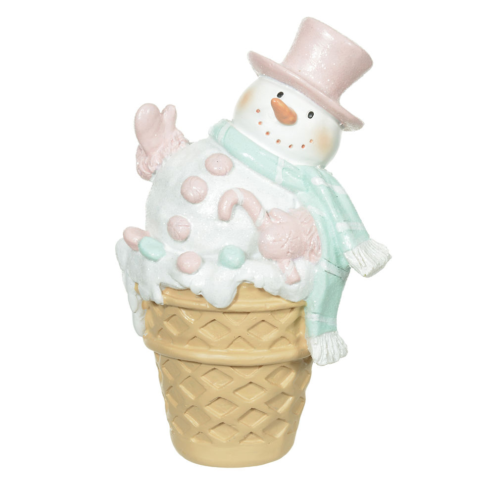 Miniatura: BONECO DE NEVE CANDY RESINA (COLORIDO) - 1UN