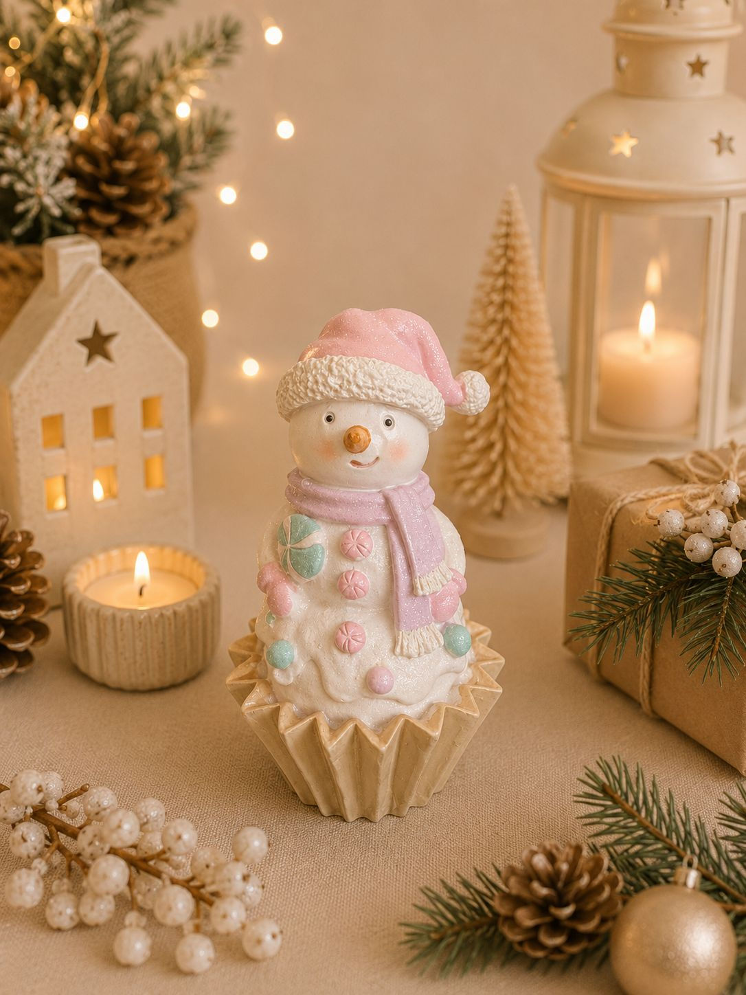 BONECO DE NEVE RESINA CANDY (COLORIDO) - 1UN