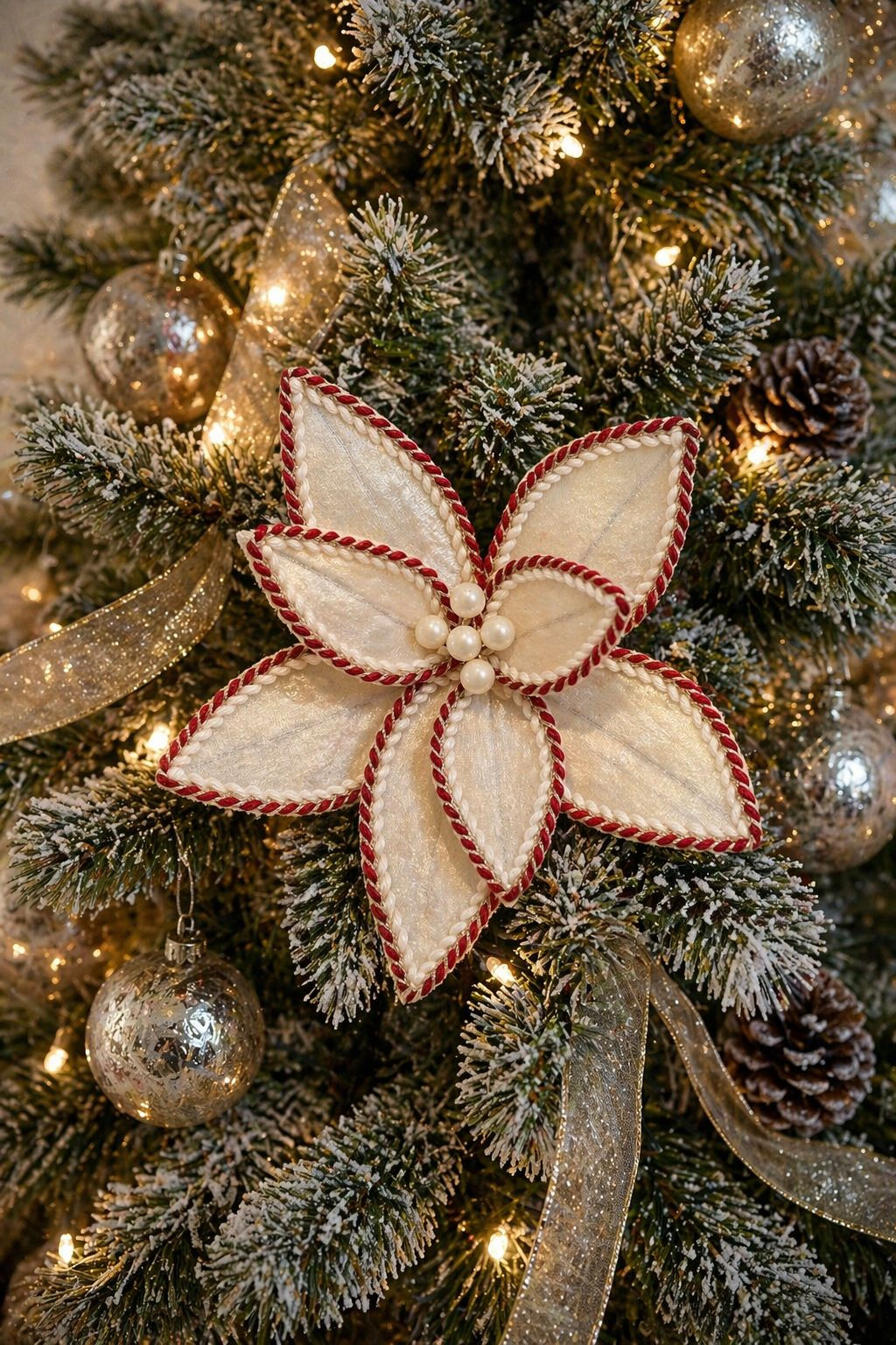 POINSETIA AVELUDADO (OFF WHITE /VERMELHO) - 1UN