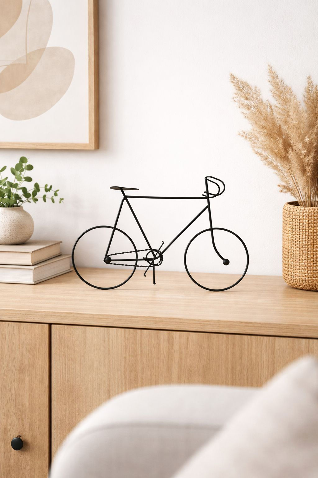 ESCULTURA BICICLETA EM METAL (PRETO) - 1UN