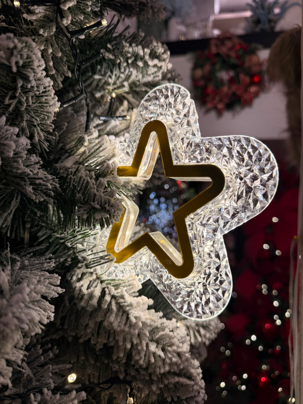 PENDENTES LED ESTRELA C/10 BIVOLT (BRANCO QUENTE) - 1UN