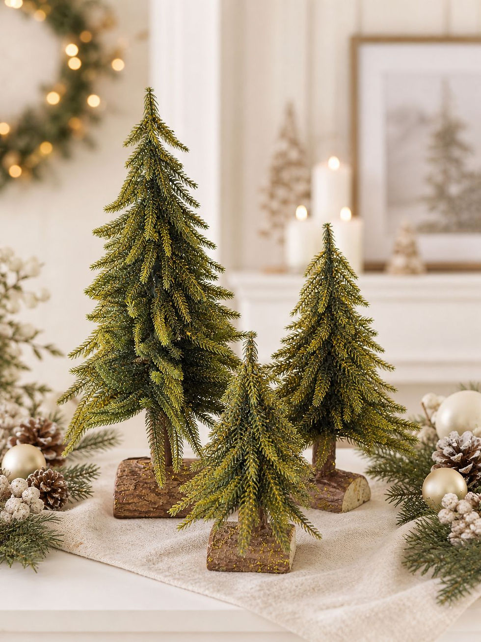 Miniatura: MINI ARVORE NATAL C/ GLITTER (VERDE/DOURADO) - 1UN