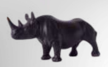 Miniatura: ESCULTURA RINOCERONTE RESINA  (PRETO) - 1UN