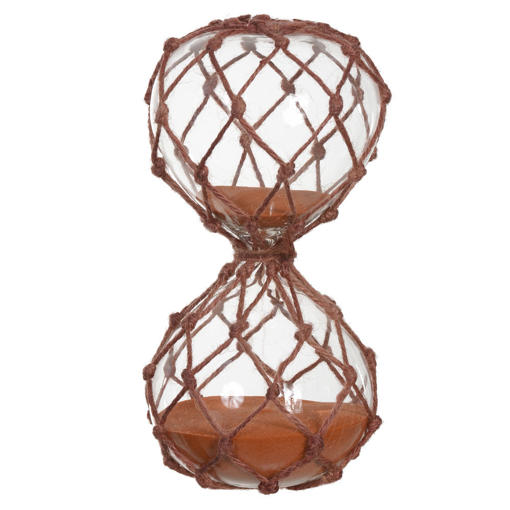 AMPULHETA VIDRO SISAL 90MINUTOS (TERRACOTA) - 1UN
