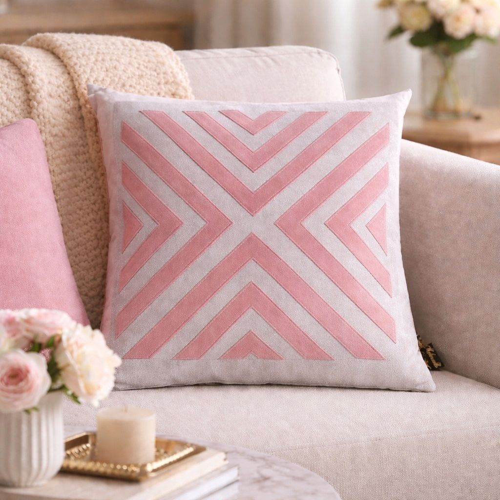 ALMOFADA LINHO 50X50 (LINHO/ROSE) - 1UN