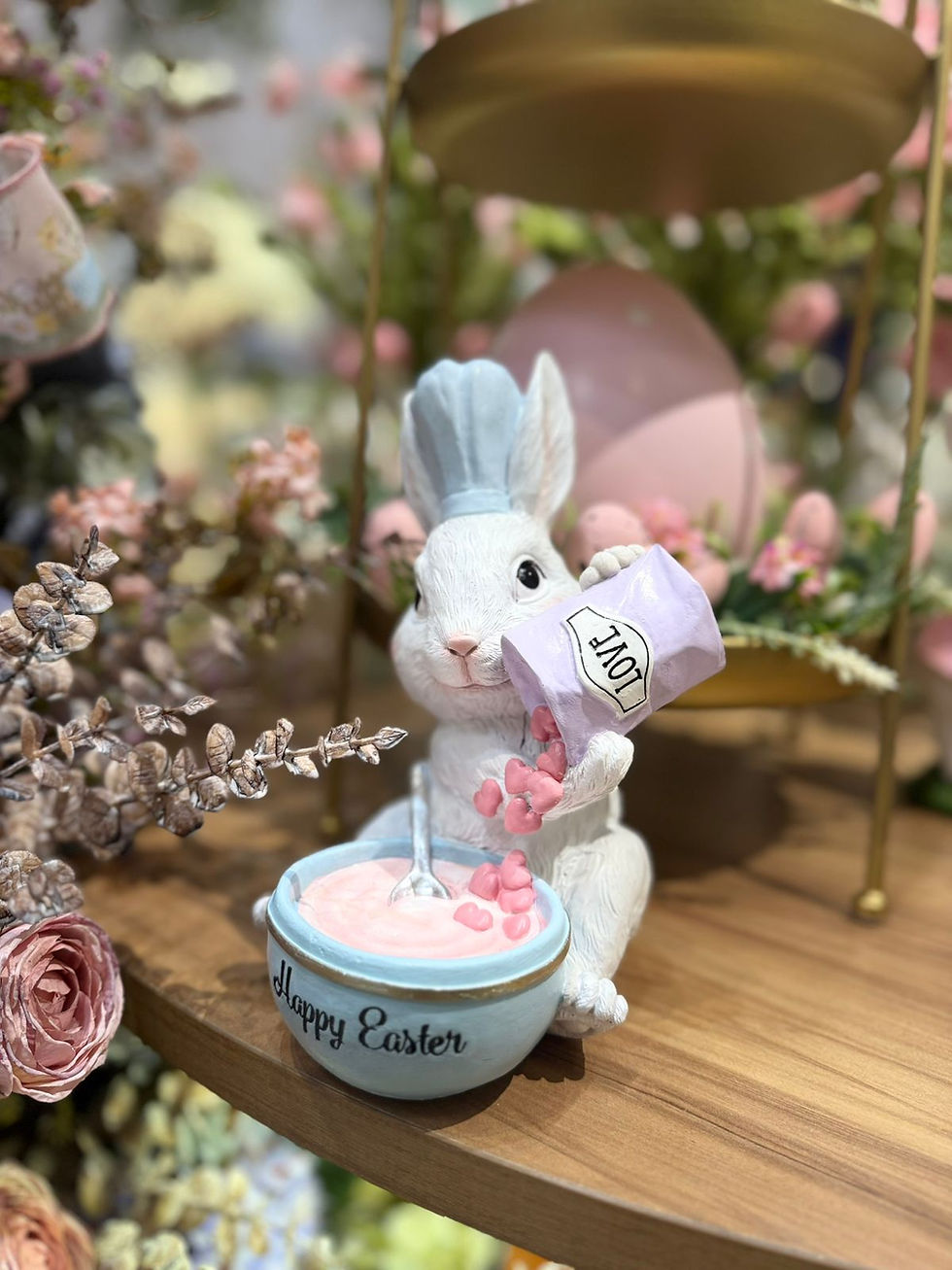 Miniatura: COELHO CONFEITEIRO RESINA (BRANCO)