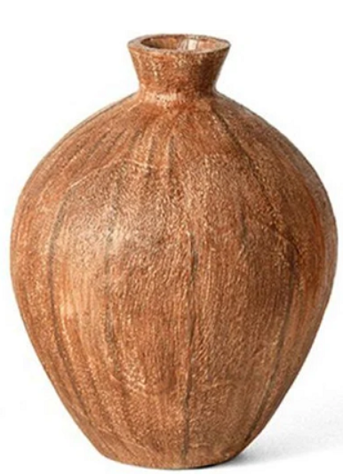 Miniatura: VASO DECORATIVO EM POLIRESINA M (AMADEIRADO) - 1UN