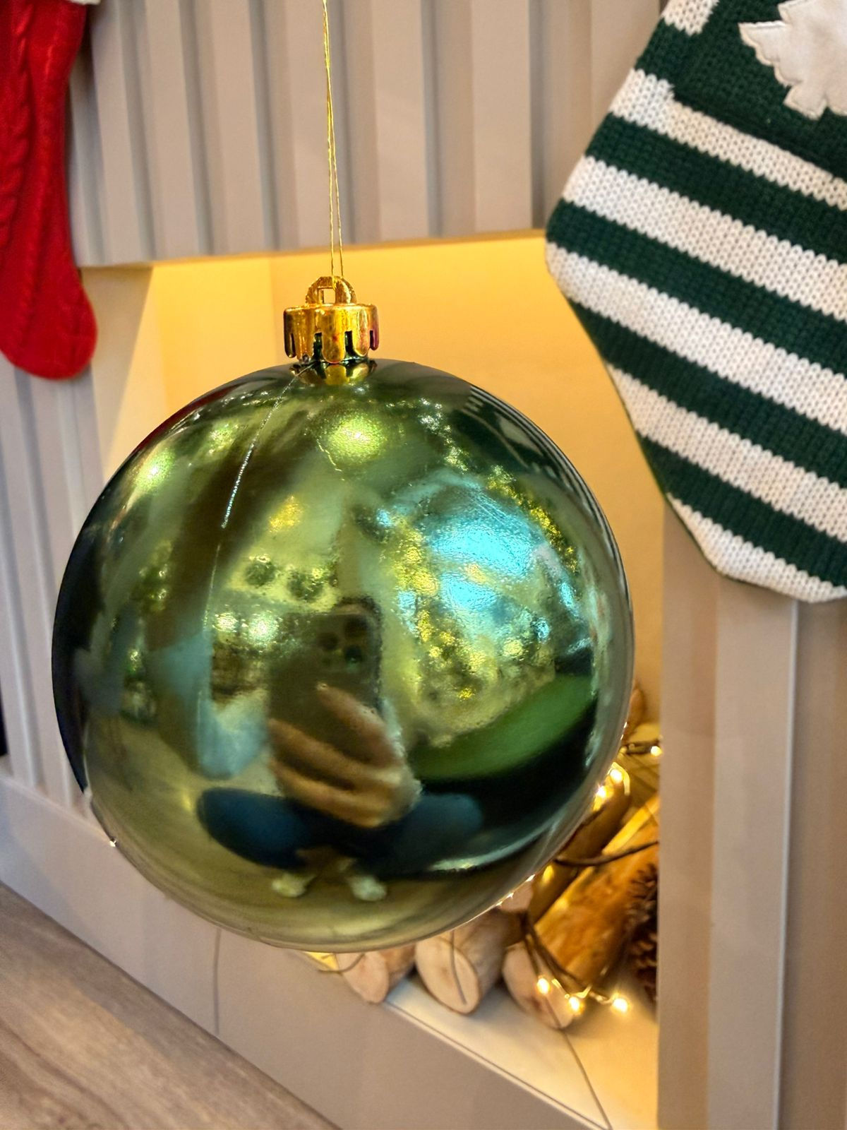 BOLA NATAL 10cm - 1UN PEROLADA (VERDE)