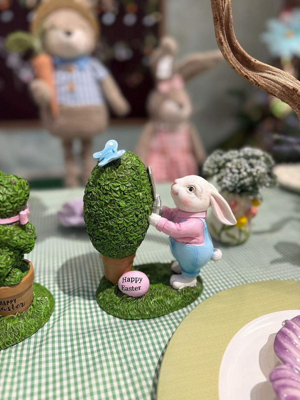 Miniatura: COELHO RESINA  (VERDE/ROSA) - 1UN