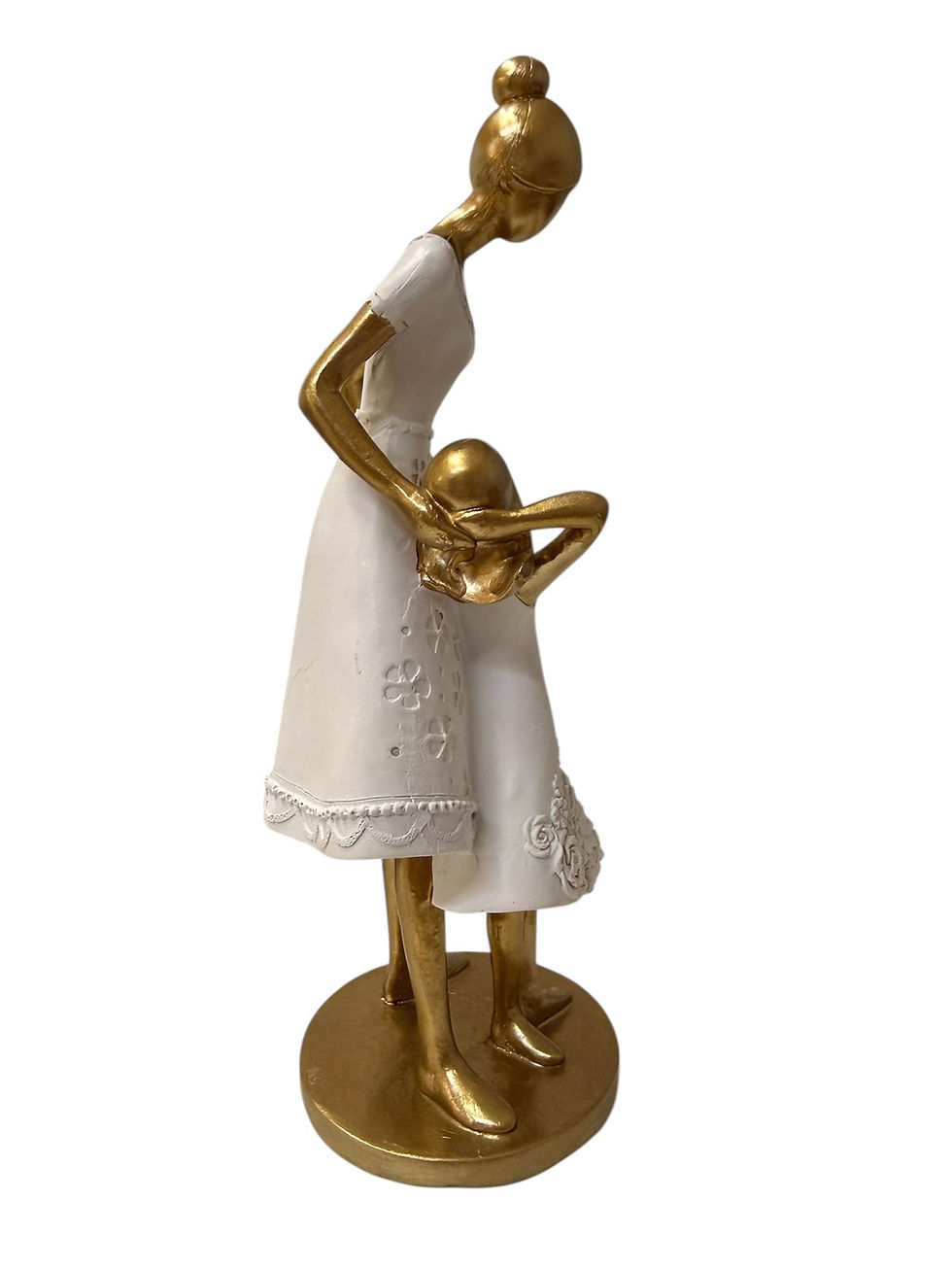 Miniatura: MAE COM FILHA DECORATIVA (BRANCO/DOURADO) - 1UN