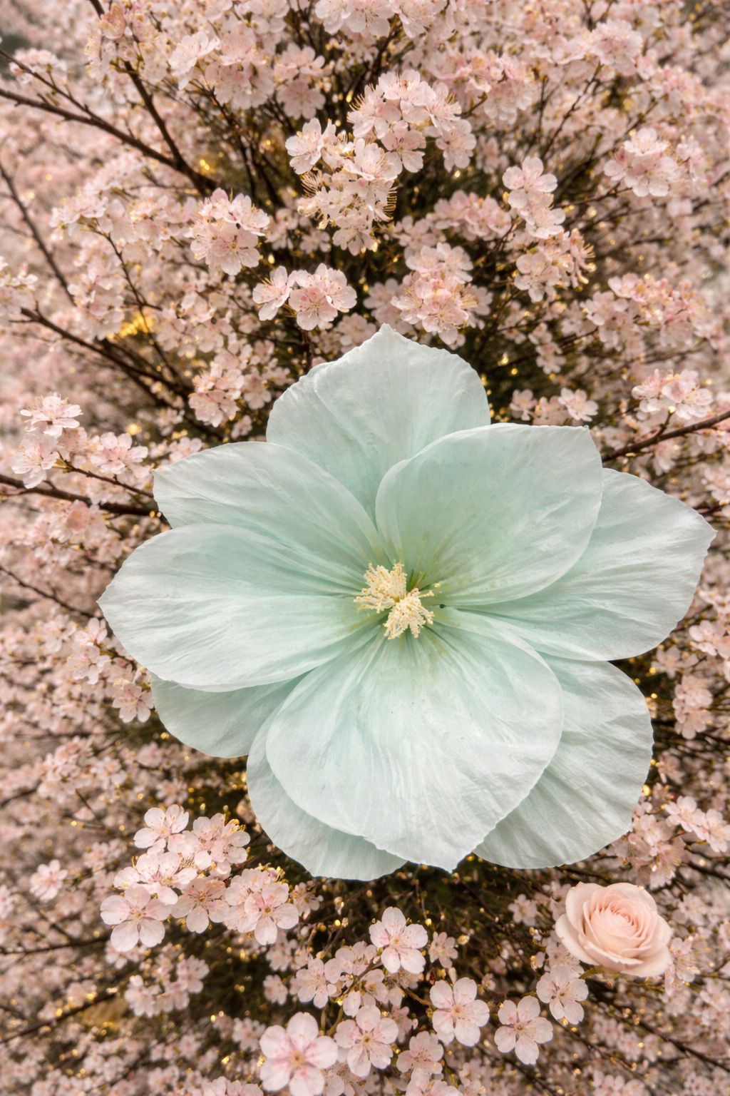 FLOR PAPEL (VERDE AGUA) - 1 UN