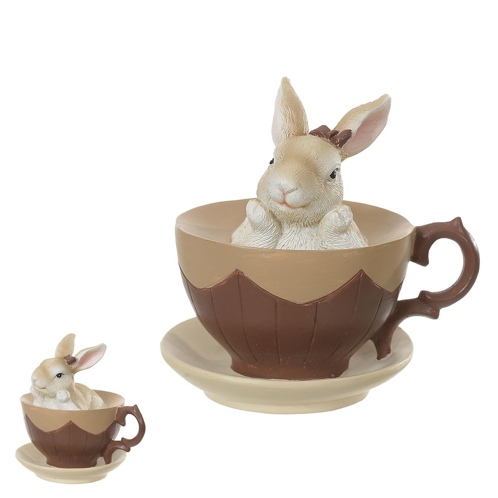 Miniatura: COELHO RESINA (MARROM/BEGE) - 1UN