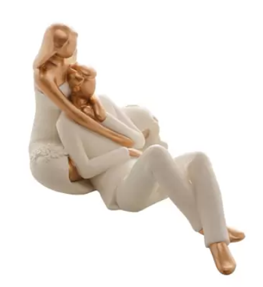 Miniatura: CASAL DECORATIVO (BRANCO/DOURADO) - 1UN