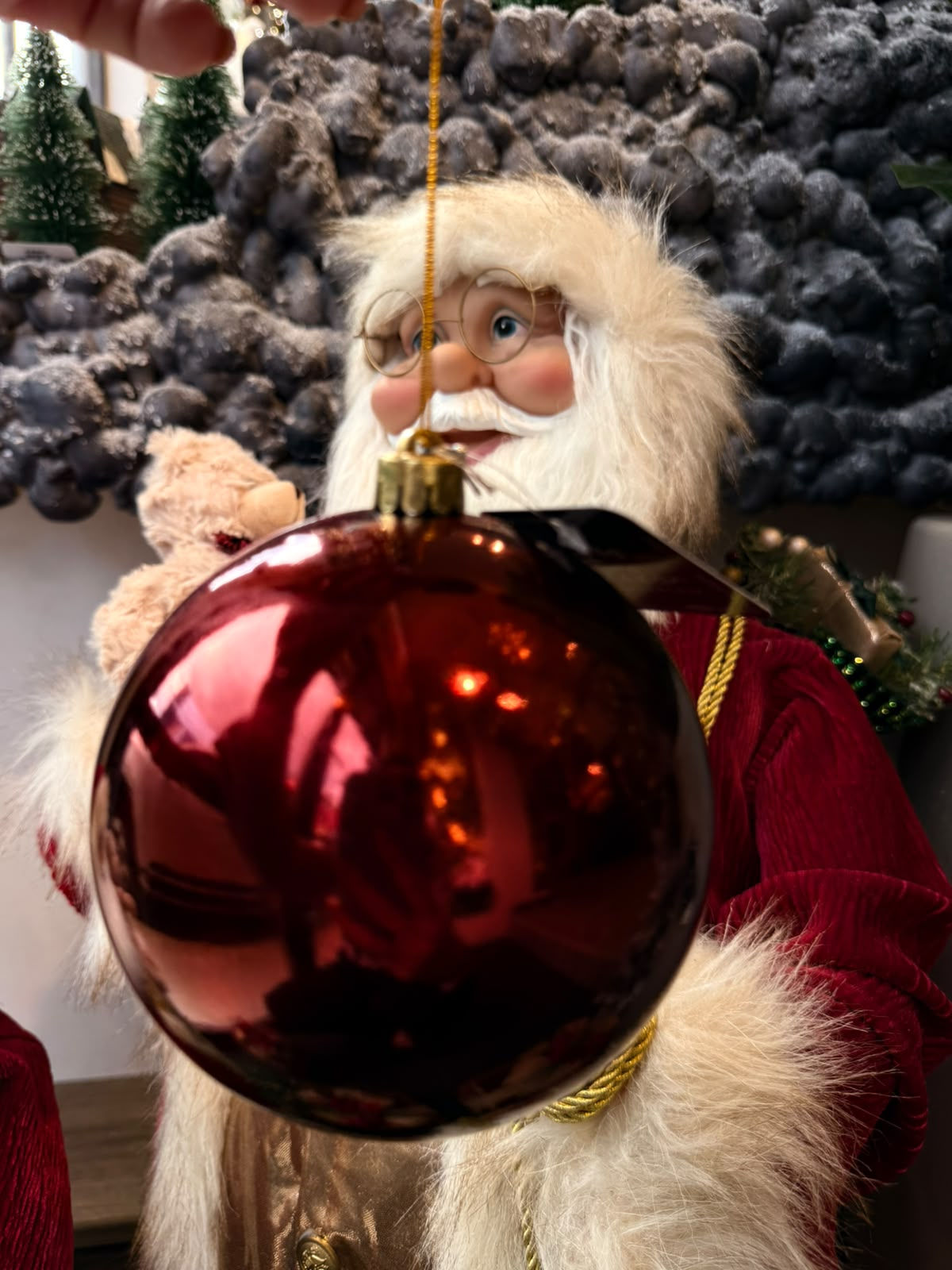 BOLA NATAL 12cm - 1UN PEROLADA (BORDO)