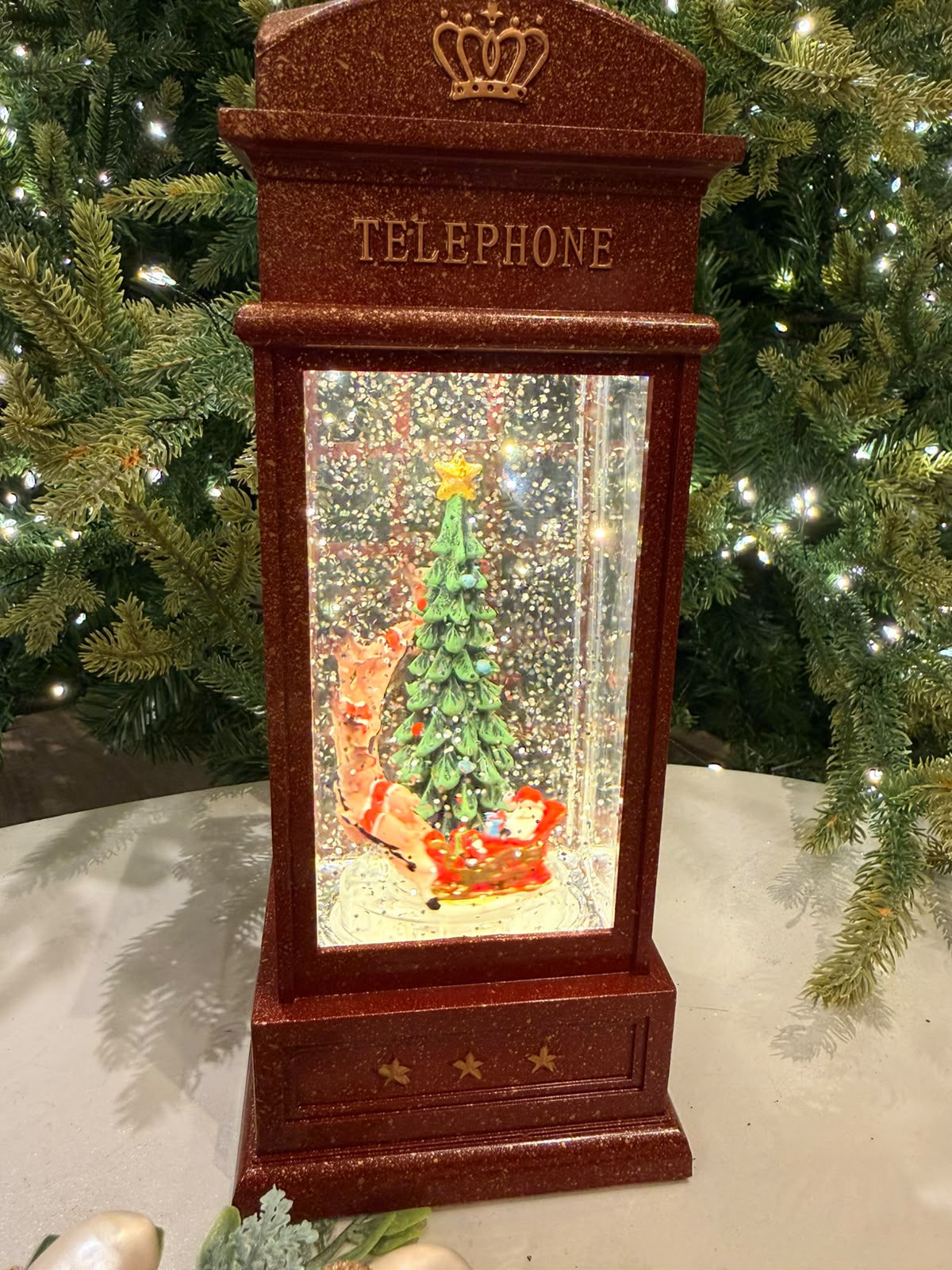 CENARIO DE NATAL TELEPHONE C/ LED (COLORIDO) 25cm - 1 UN