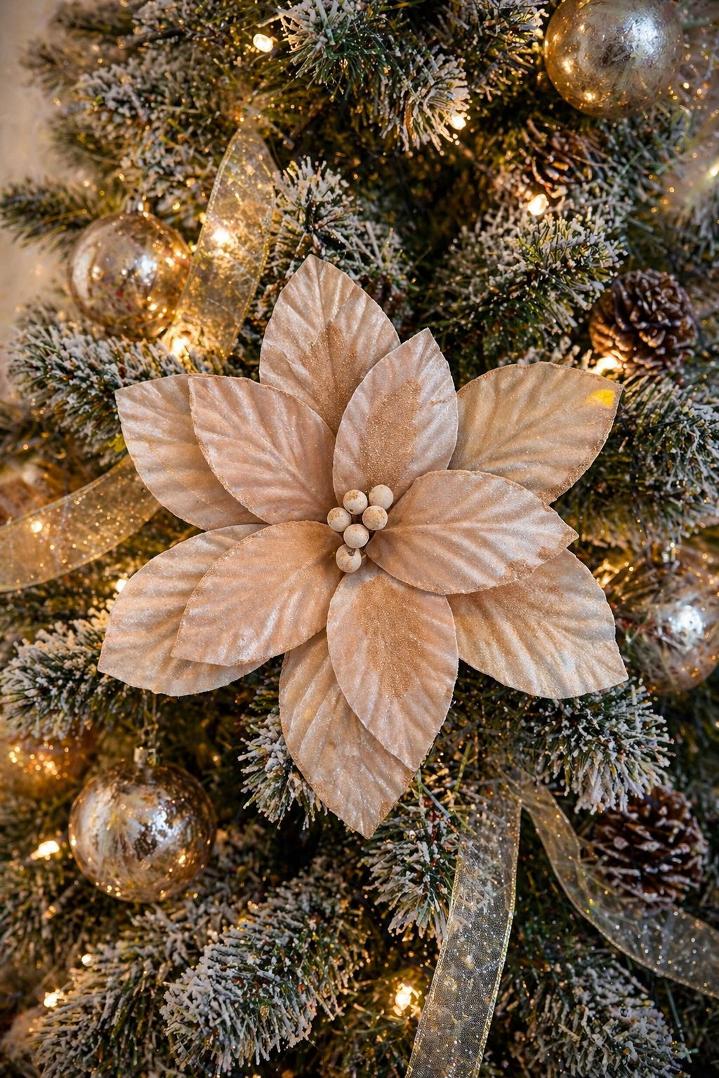 POINSETIA AVELUDADA (BEGE/RUSTICO) - 1UN