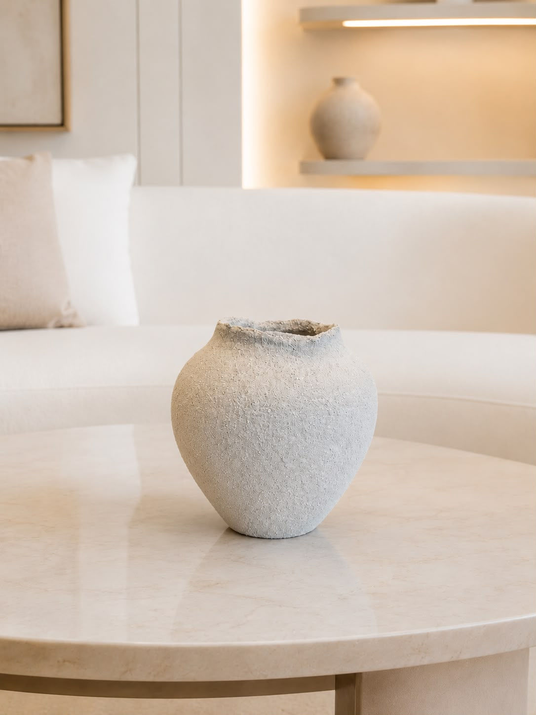VASO DECORATIVO RUSTICO CERAMICA (CIMENTO) - 1UN