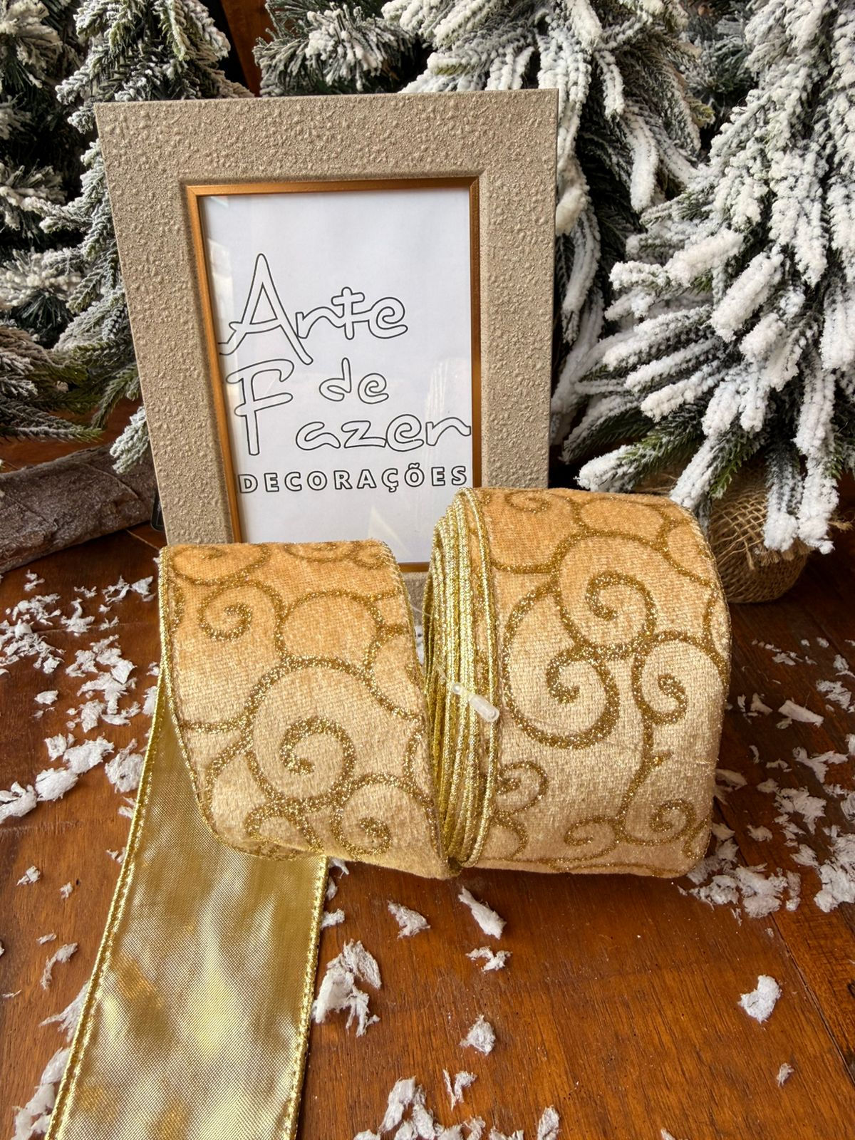FITA NATAL 6,3cm X 9,14m ARABESCO (DOURADO) -1 UN