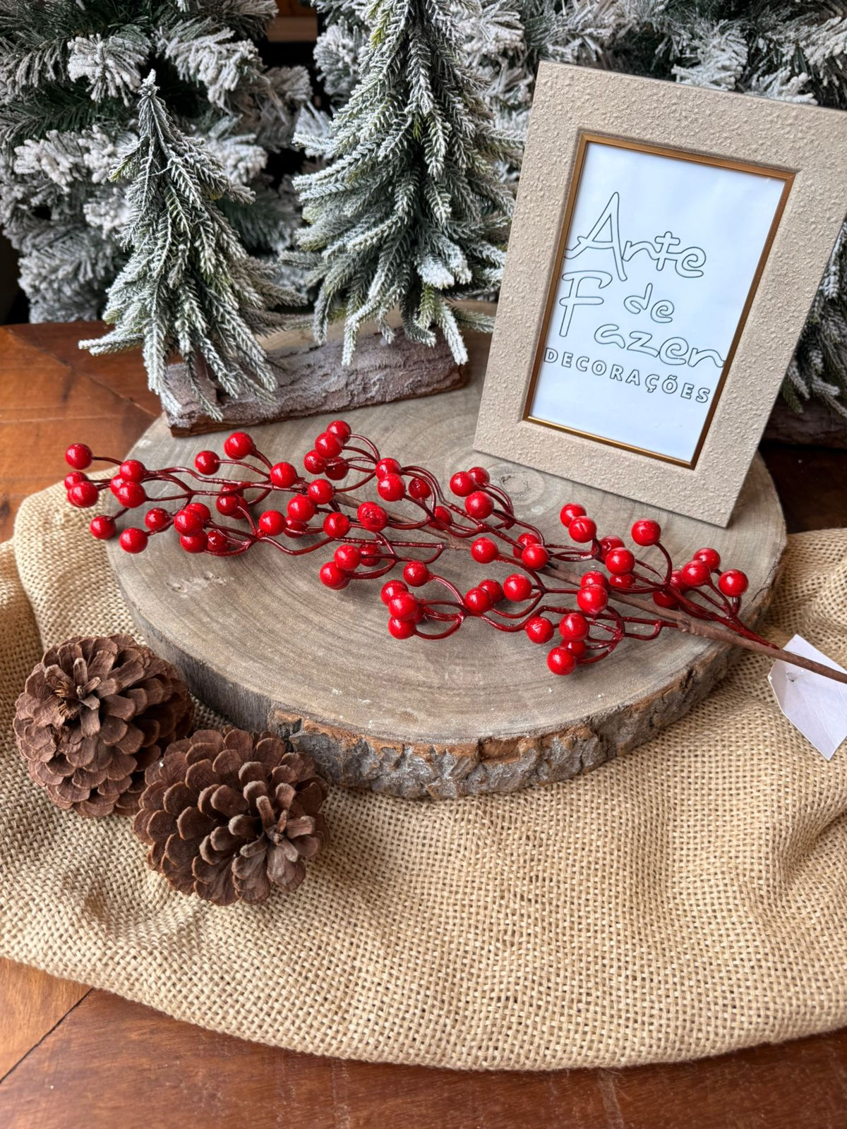 GALHO NATAL BERRY (VERMELHO) 64cm - 1 UN