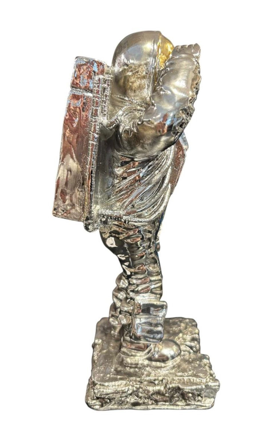 Miniatura: ESCULTURA ASTRONAUTA DECORATIVO (PRATA) - 1UN