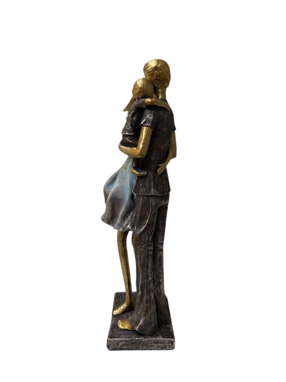 Miniatura: CASAL COM FILHO DECORATIVO (CINZA/AZUL/DOURADO) - 1UN