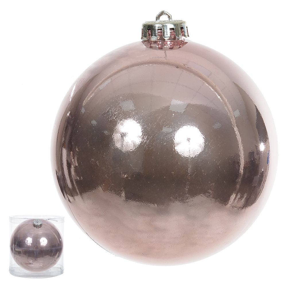 BOLA NATAL 1UN - 15CM PEROLADA (ROSA)