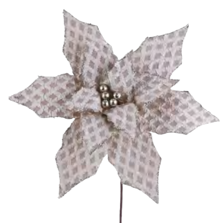 Miniatura: POINSETIA TRABALHADA (NUDE/DOURADO) 1 UN
