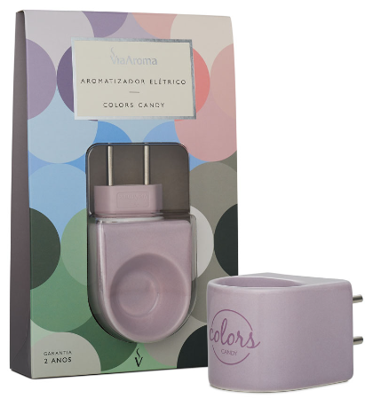 AROMATIZADOR ELETRICO PORCELANA BIVOLT (CANDY LILAS) - 1UN