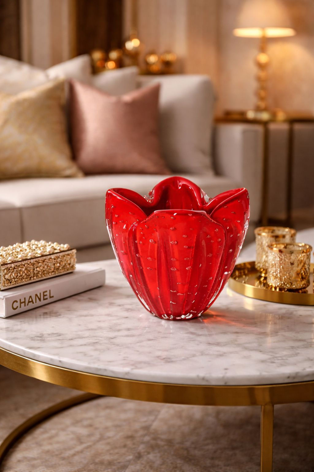 CACHEPOT  EM MURANO PP (VERMELHO INTENSO) - 1UN