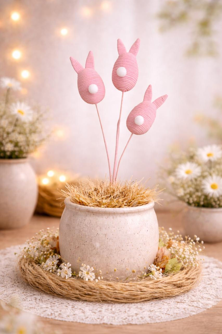 HASTE COELHOS (ROSA) - 50cm